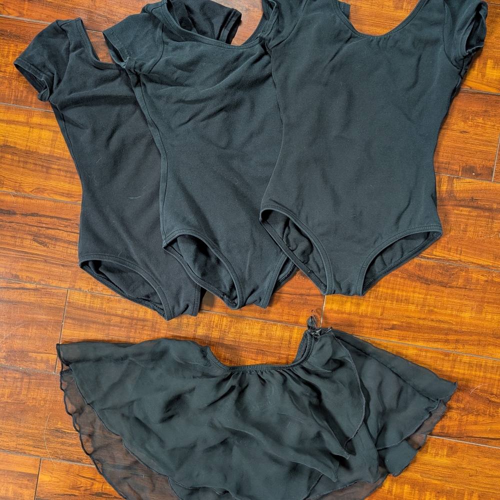 Capezio Black Leotard Bundle Size 6-7